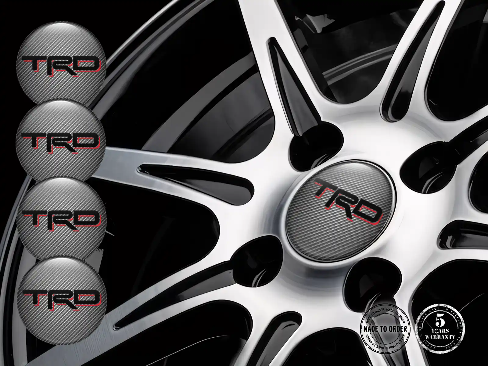 Toyota TRD Pegatina Silicona Estilo Emblemas Rueda Personalizados